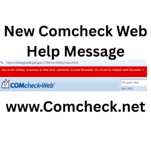 New Comcheck Web Help Message